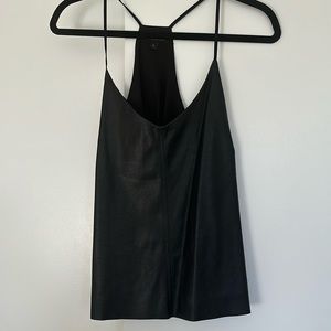 Banana Republic Faux Leather Black Tank- Size 12